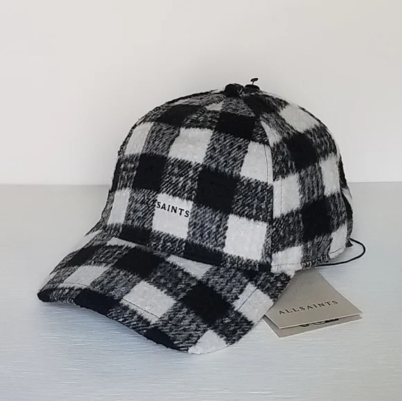 All Saints Flannel Check Baseball Cap - Picture 11 of 11